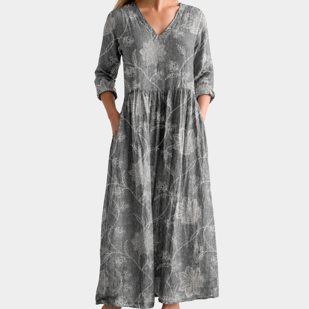 Silver Botanical Harmony Dress