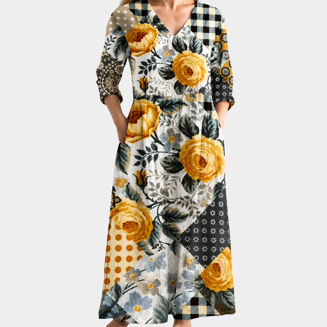 Golden Harvest Patchwork Garden Dress