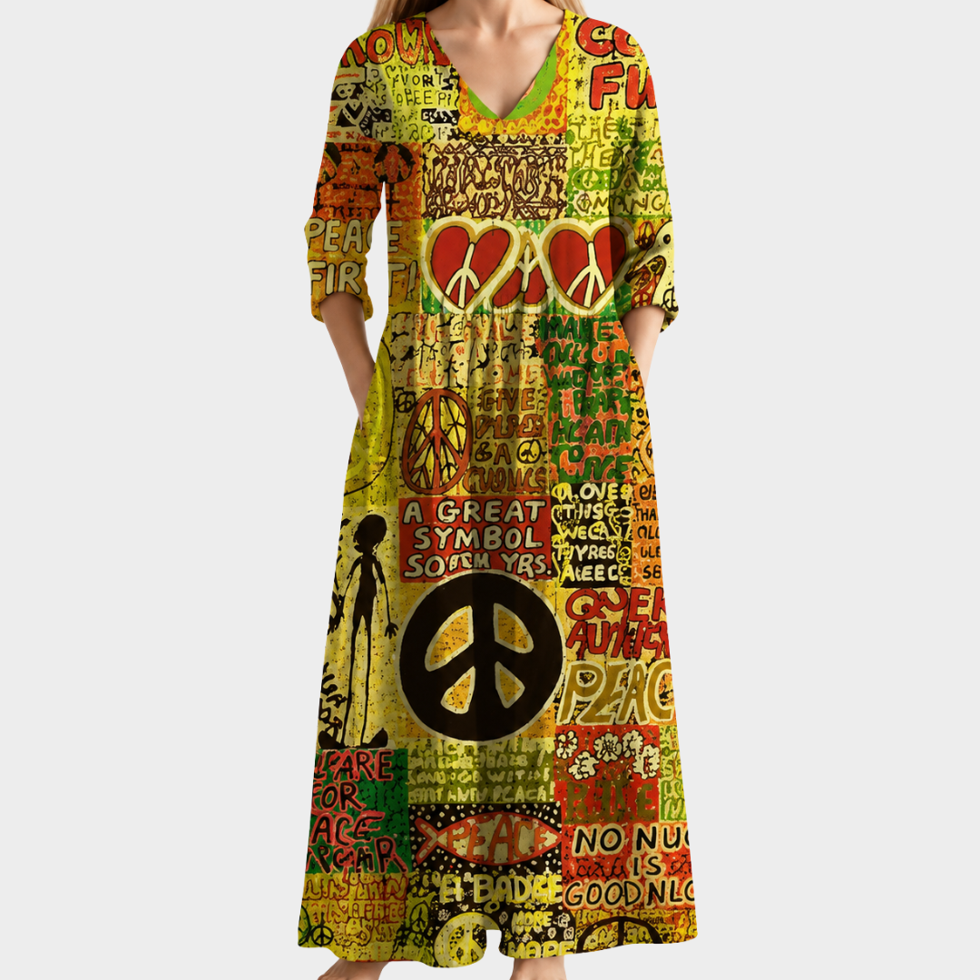 V Neck Long Dress