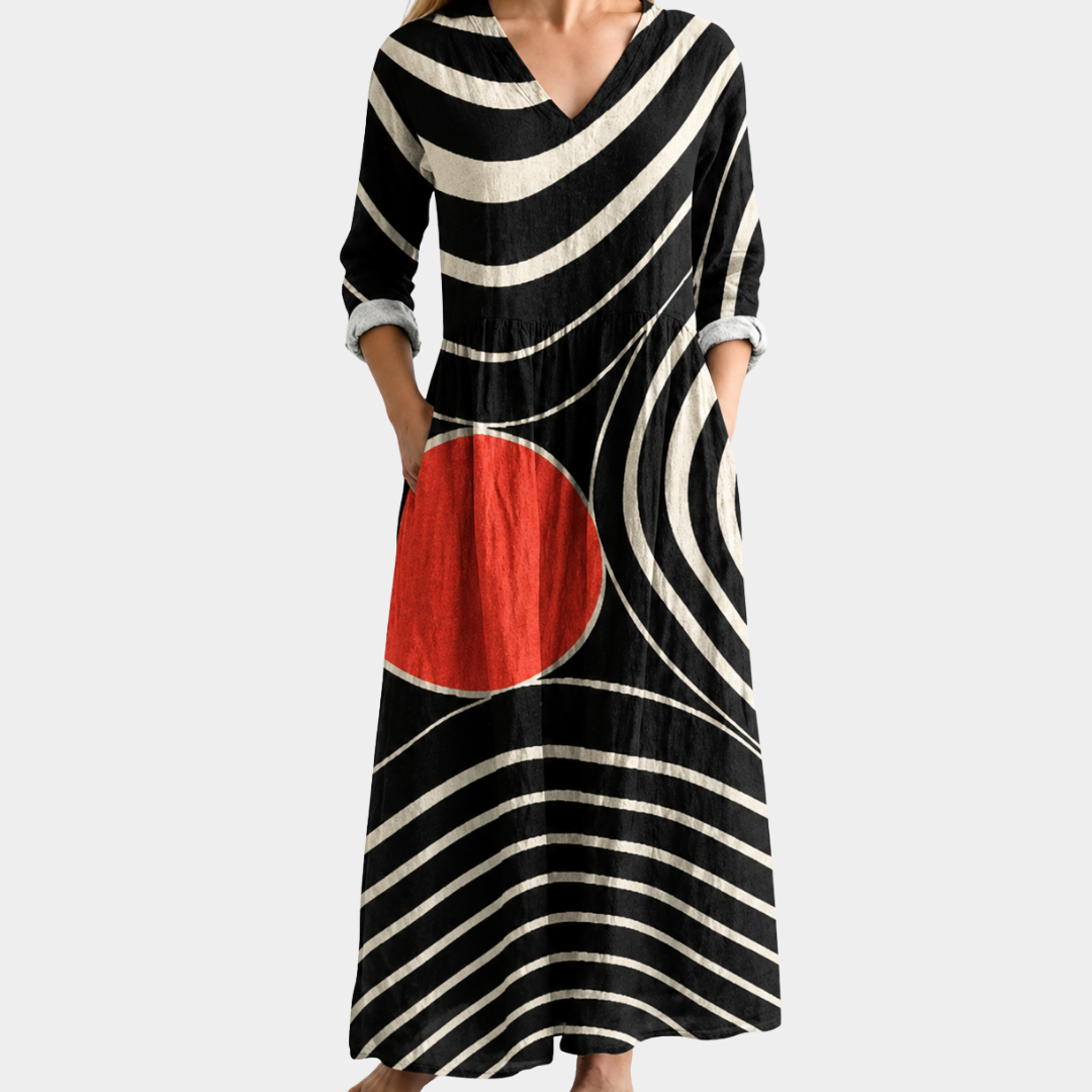 Crimson Horizon Statement Dress